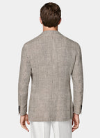 Mid Brown Checked Relaxed Fit Roma Blazer