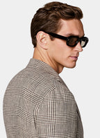 Mid Brown Checked Relaxed Fit Roma Blazer