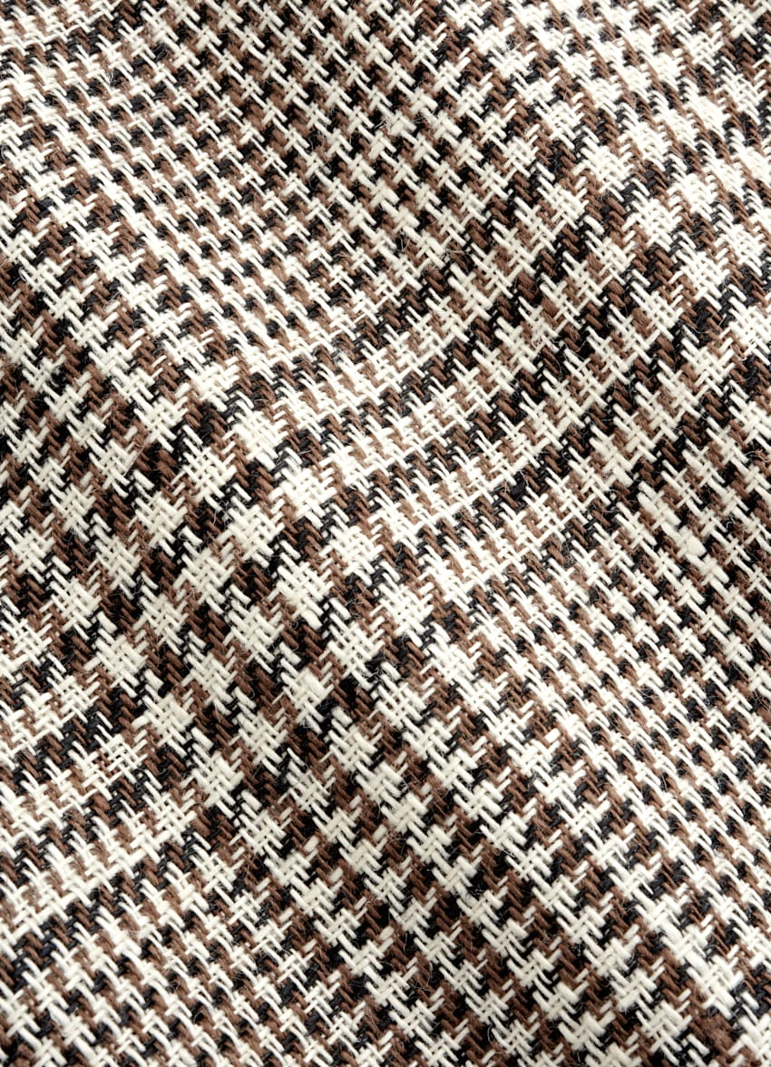 Mid Brown Checked Relaxed Fit Roma Blazer