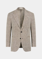 Mid Brown Checked Relaxed Fit Roma Blazer