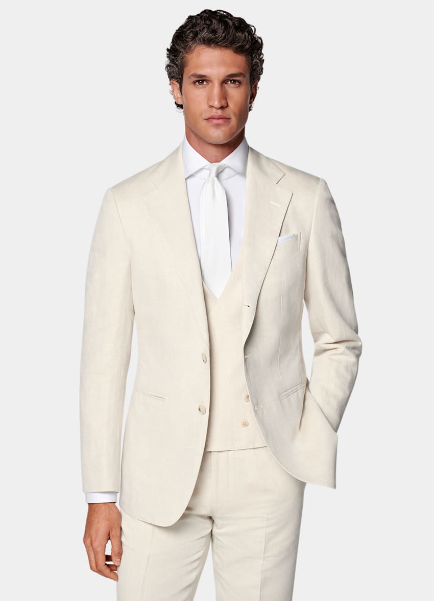 Sand Tailored Fit Three-Piece Havana Suit