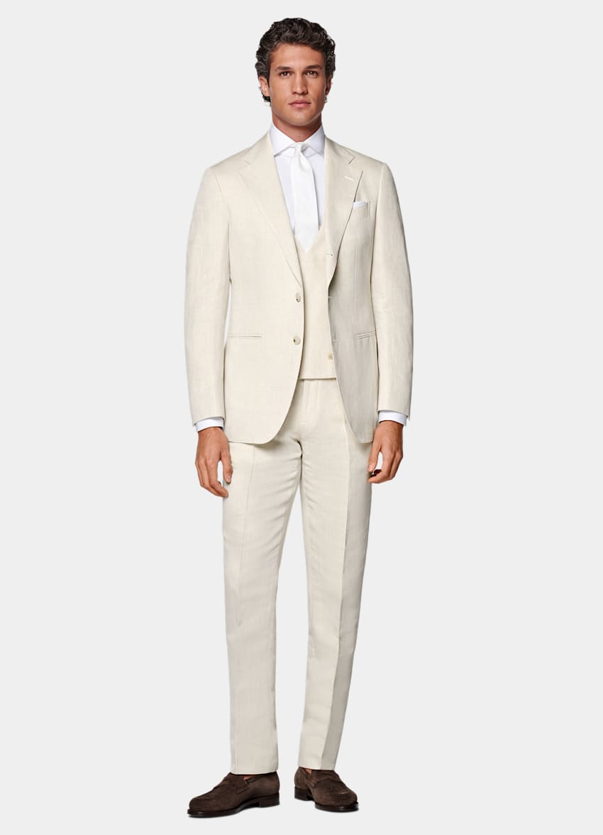 Sand Tailored Fit Three-Piece Havana Suit