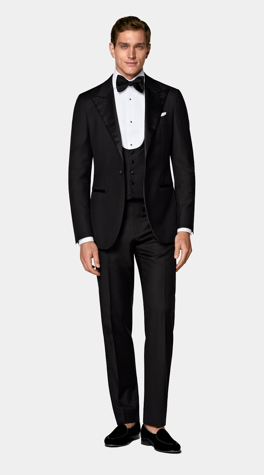 Black Three-Piece Tailored Fit Havana Tuxedo