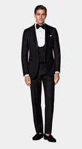 Black Three-Piece Tailored Fit Havana Tuxedo