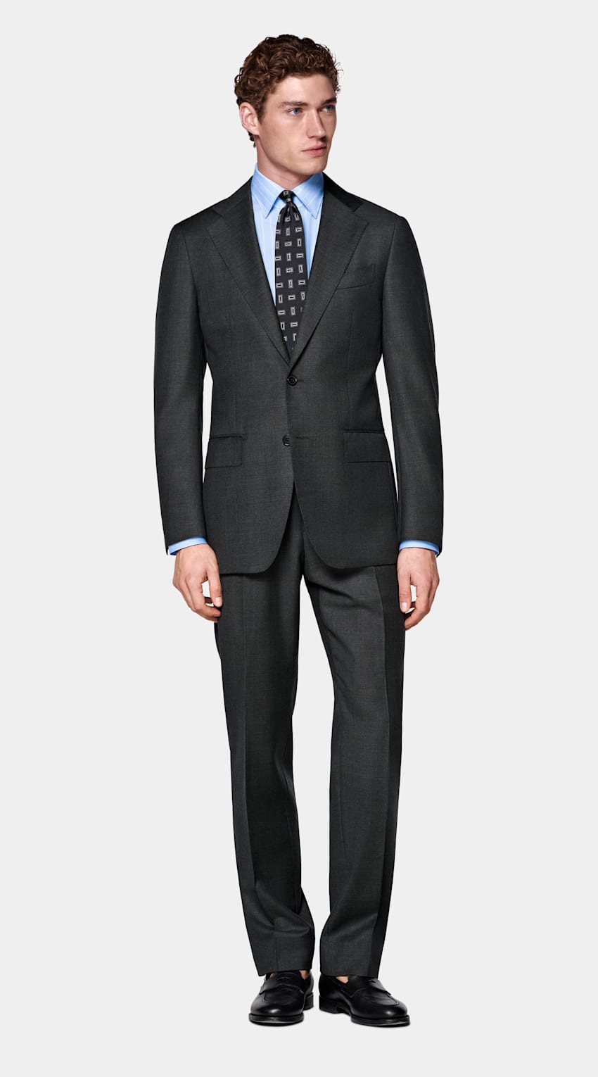 Dark Grey Tailored Fit Havana Suit