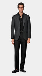 Dark Grey Tailored Fit Havana Suit Jacket