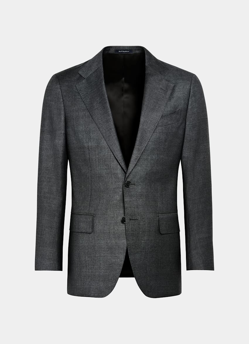 Dark Grey Tailored Fit Havana Suit Jacket