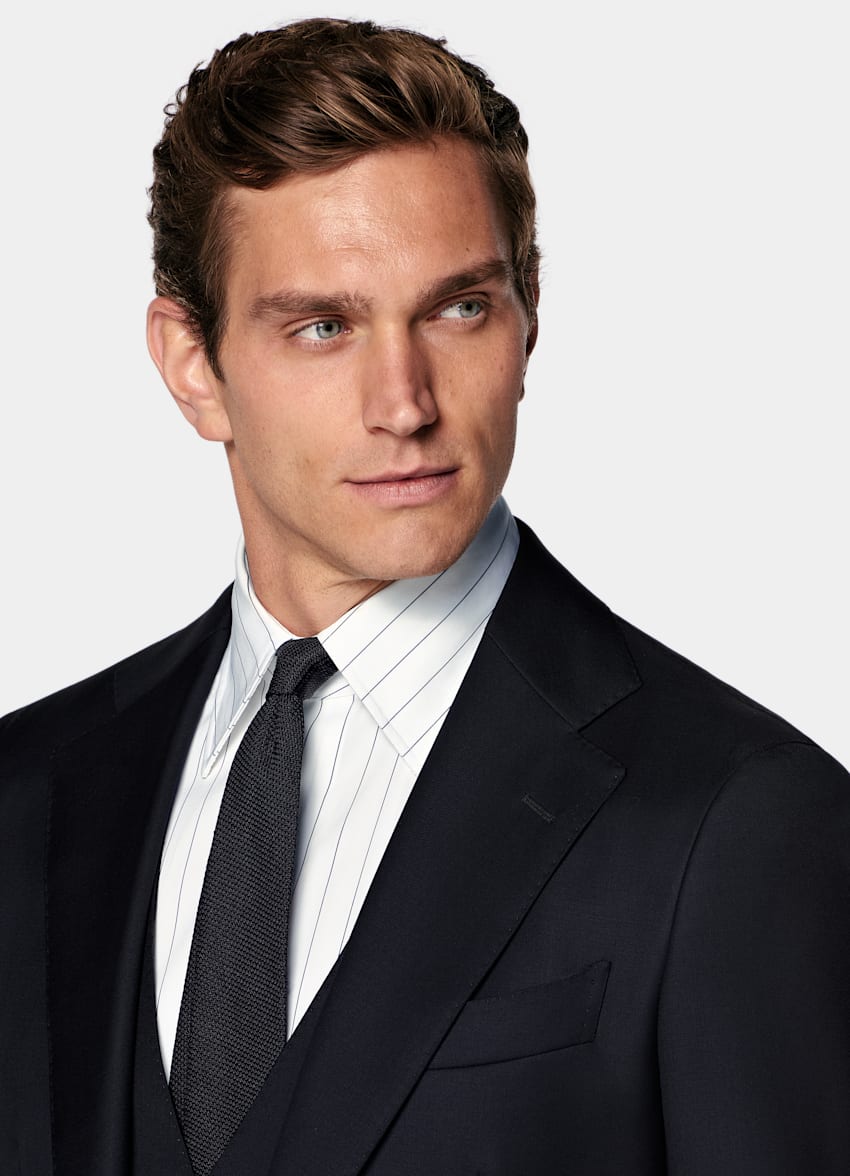 Navy Three-Piece Tailored Fit Havana Suit