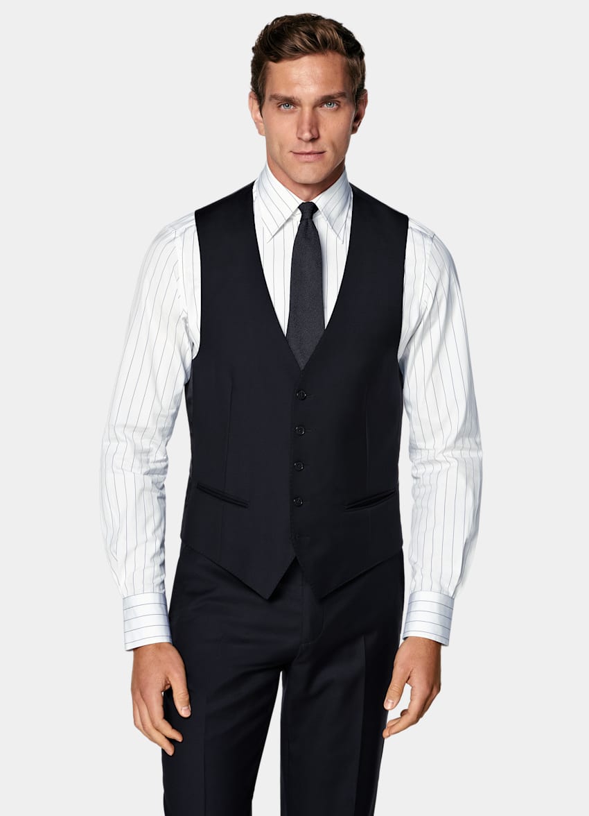 Navy Three-Piece Tailored Fit Havana Suit