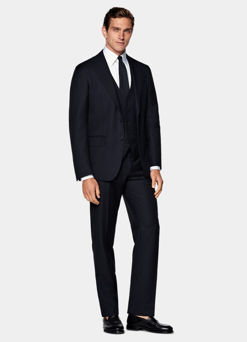 Navy Three-Piece Tailored Fit Havana Suit