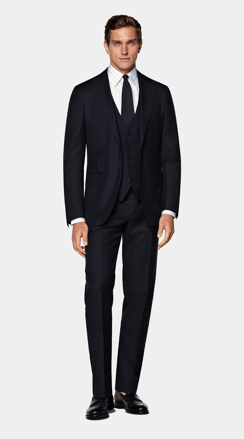 Navy Three-Piece Tailored Fit Havana Suit