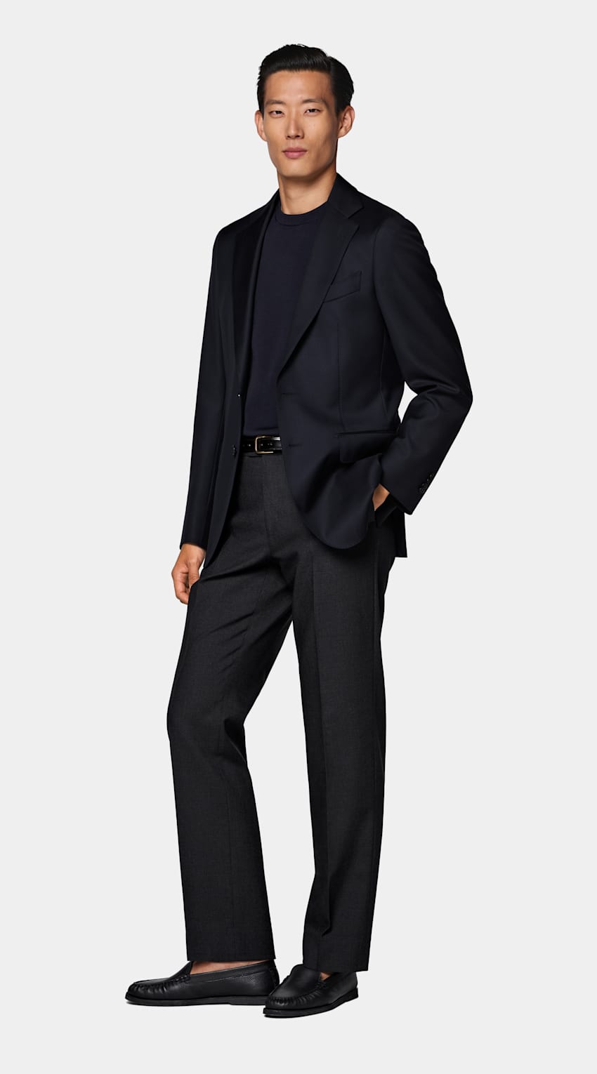 Navy Tailored Fit Havana Suit Jacket