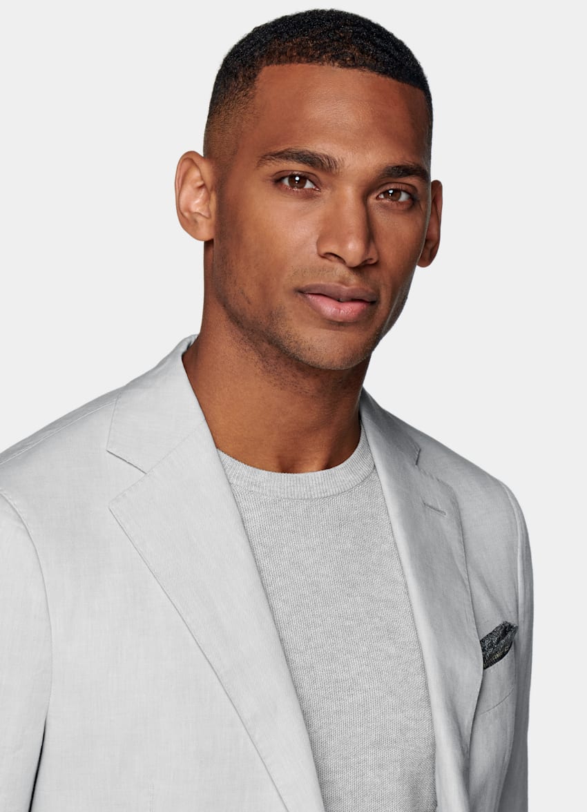 Light Grey Tailored Fit Havana Suit Jacket