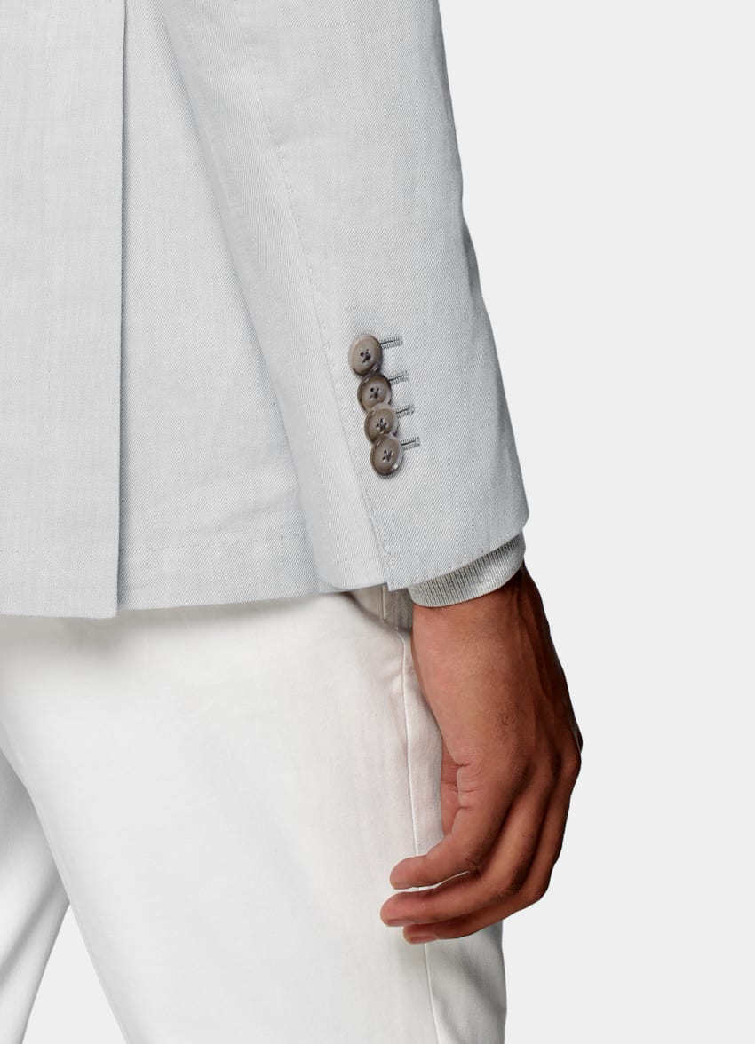 Light Grey Tailored Fit Havana Suit Jacket