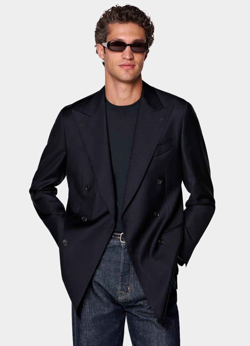 Navy Tailored Fit Havana Suit Jacket