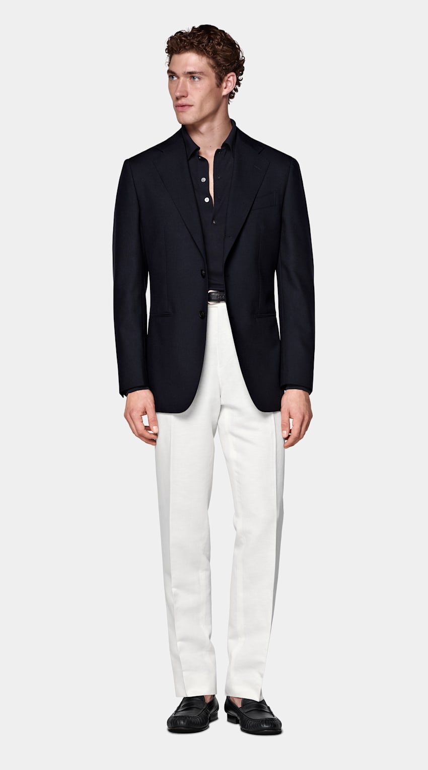 Navy Tailored Fit Havana Suit Jacket