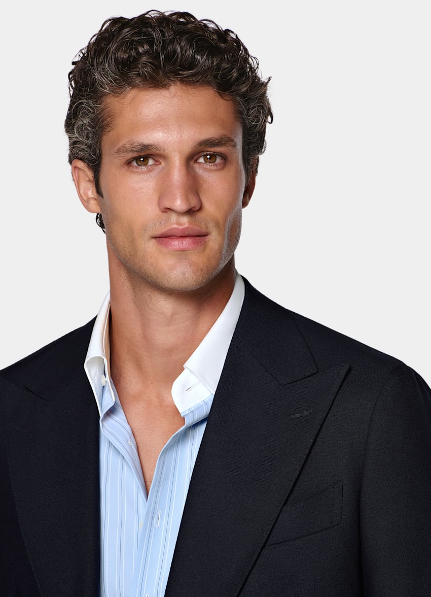 Navy Tailored Fit Havana Suit Jacket
