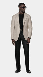 Taupe Relaxed Fit Roma Suit Jacket