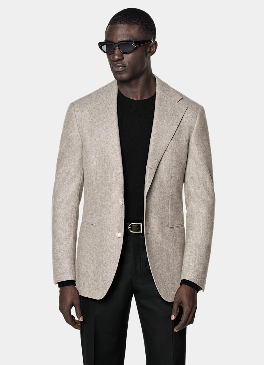 Taupe Relaxed Fit Roma Suit Jacket