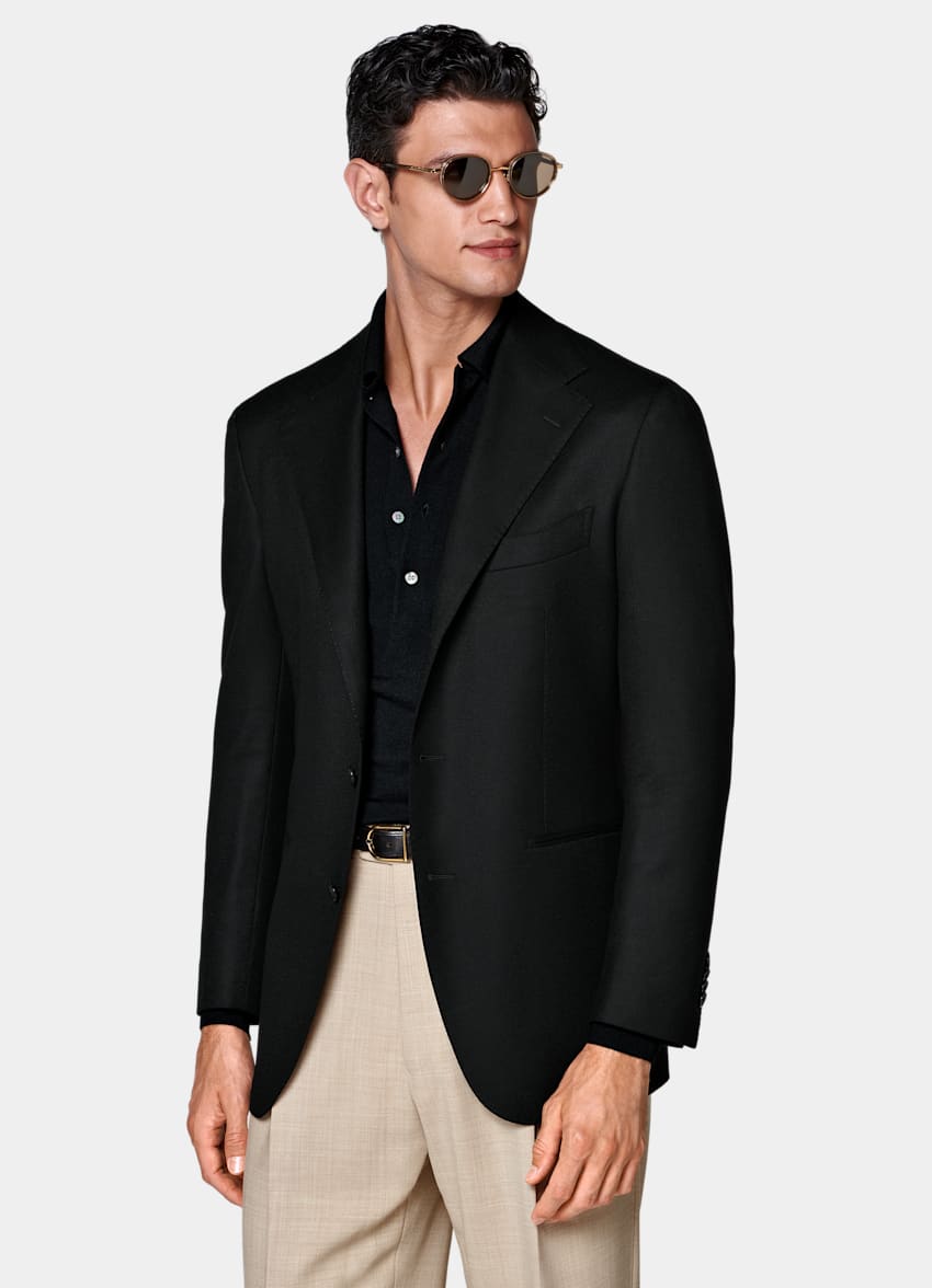 Black Relaxed Fit Roma Suit Jacket