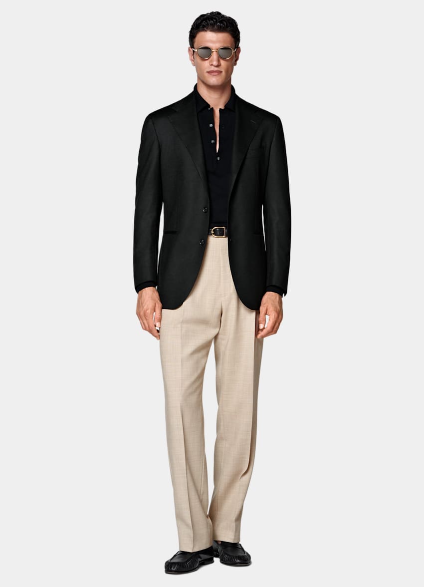 Black Relaxed Fit Roma Suit Jacket