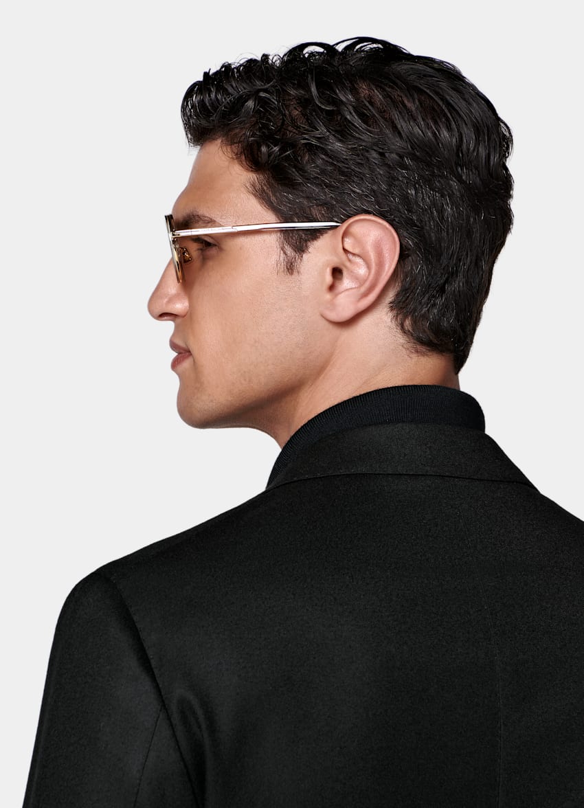 Black Relaxed Fit Roma Suit Jacket