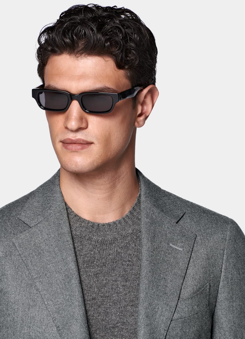 Mid Grey Tailored Fit Havana Suit Jacket