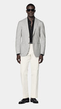 Light Grey Perennial Tailored Fit Havana Suit Jacket