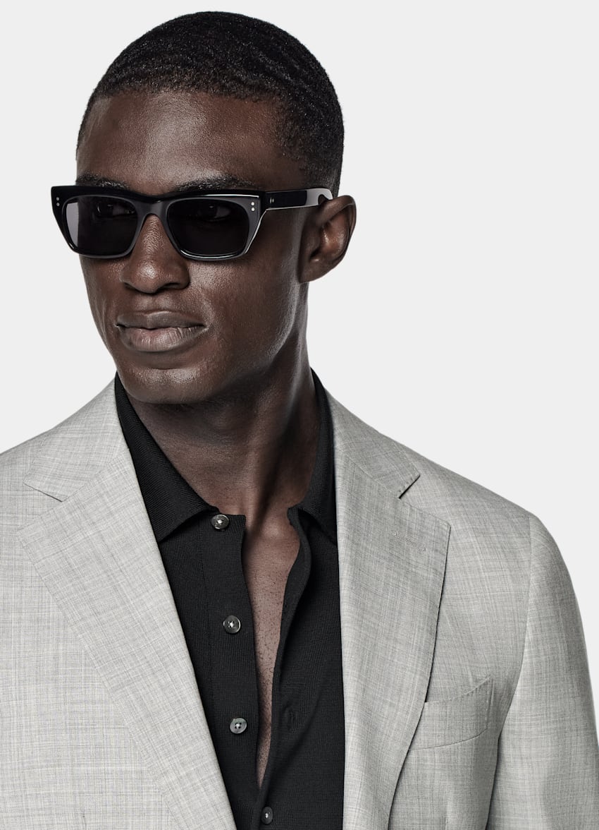 Light Grey Perennial Tailored Fit Havana Suit Jacket