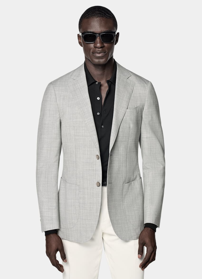Light Grey Perennial Tailored Fit Havana Suit Jacket
