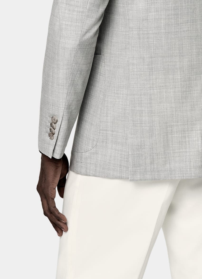 Light Grey Perennial Tailored Fit Havana Suit Jacket