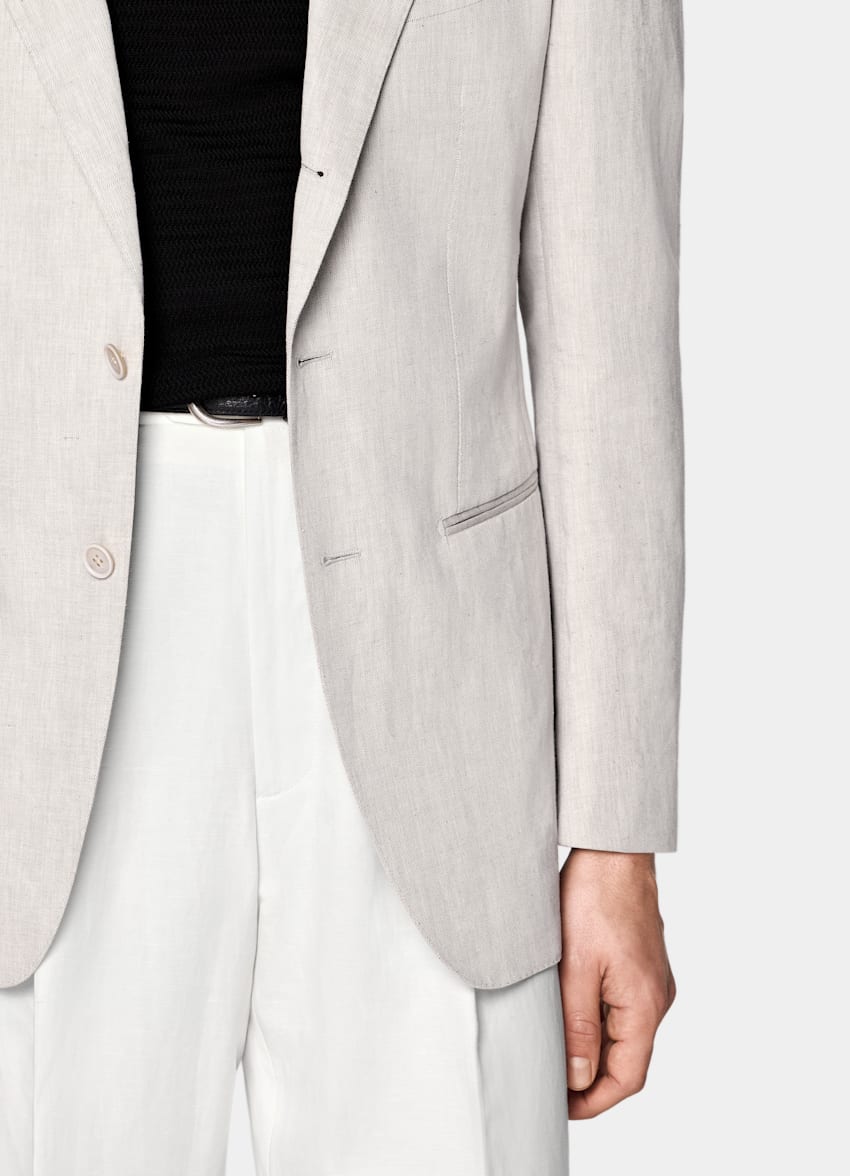 Light Taupe Tailored Fit Havana Suit Jacket