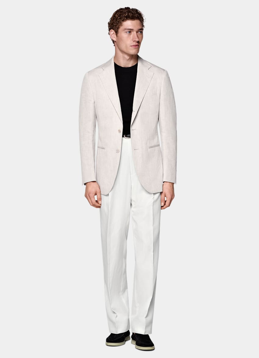 Light Taupe Tailored Fit Havana Suit Jacket