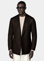 Dark Brown Tailored Fit Havana Suit Jacket