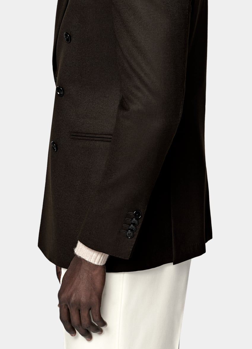 Dark Brown Tailored Fit Havana Suit Jacket
