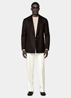Dark Brown Tailored Fit Havana Suit Jacket