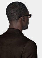 Dark Brown Tailored Fit Havana Suit Jacket