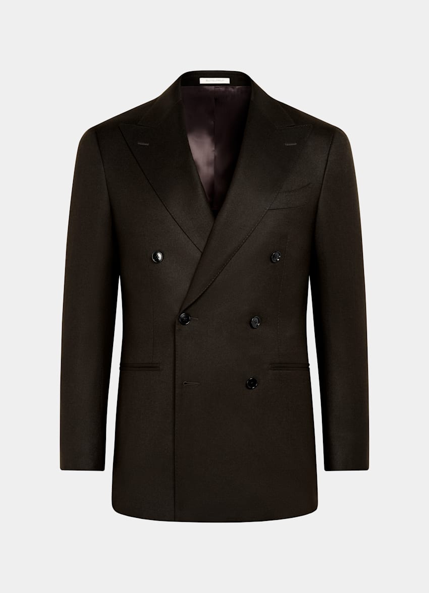 Dark Brown Tailored Fit Havana Suit Jacket