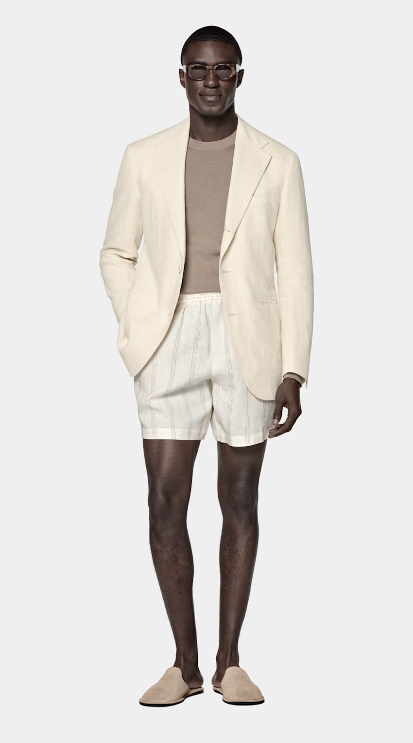 Sand Relaxed Fit Roma Suit Jacket