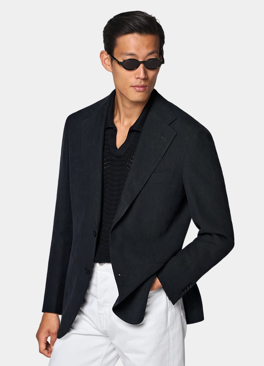 Navy Relaxed Fit Roma Suit Jacket