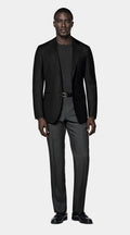 Black Tailored Fit Havana Suit Jacket