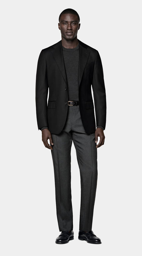 Black Tailored Fit Havana Suit Jacket