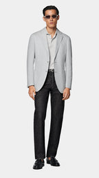 Light Grey Tailored Fit Havana Suit Jacket