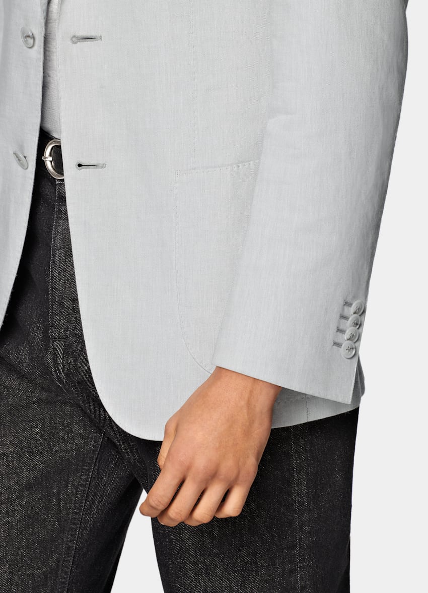 Light Grey Tailored Fit Havana Suit Jacket
