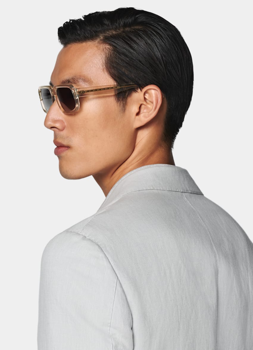 Light Grey Tailored Fit Havana Suit Jacket