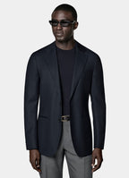 Navy Bird's Eye Tailored Fit Havana Suit Jacket