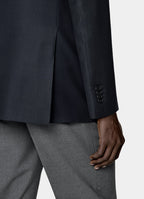 Navy Bird's Eye Tailored Fit Havana Suit Jacket