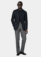 Navy Bird's Eye Tailored Fit Havana Suit Jacket