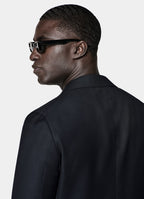 Navy Bird's Eye Tailored Fit Havana Suit Jacket