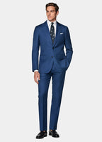 Mid Blue Tailored Fit Havana Suit Jacket